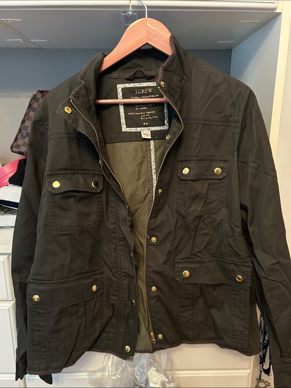 J. Crew Women’s Dark Olive Field Jacket Boyfriend fit XL